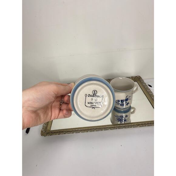 Set of 2 Vintage Jardin 710 Whisper Blue Floral Coffee Tea Cup/Mug 60's 70's - Picture 3 of 8
